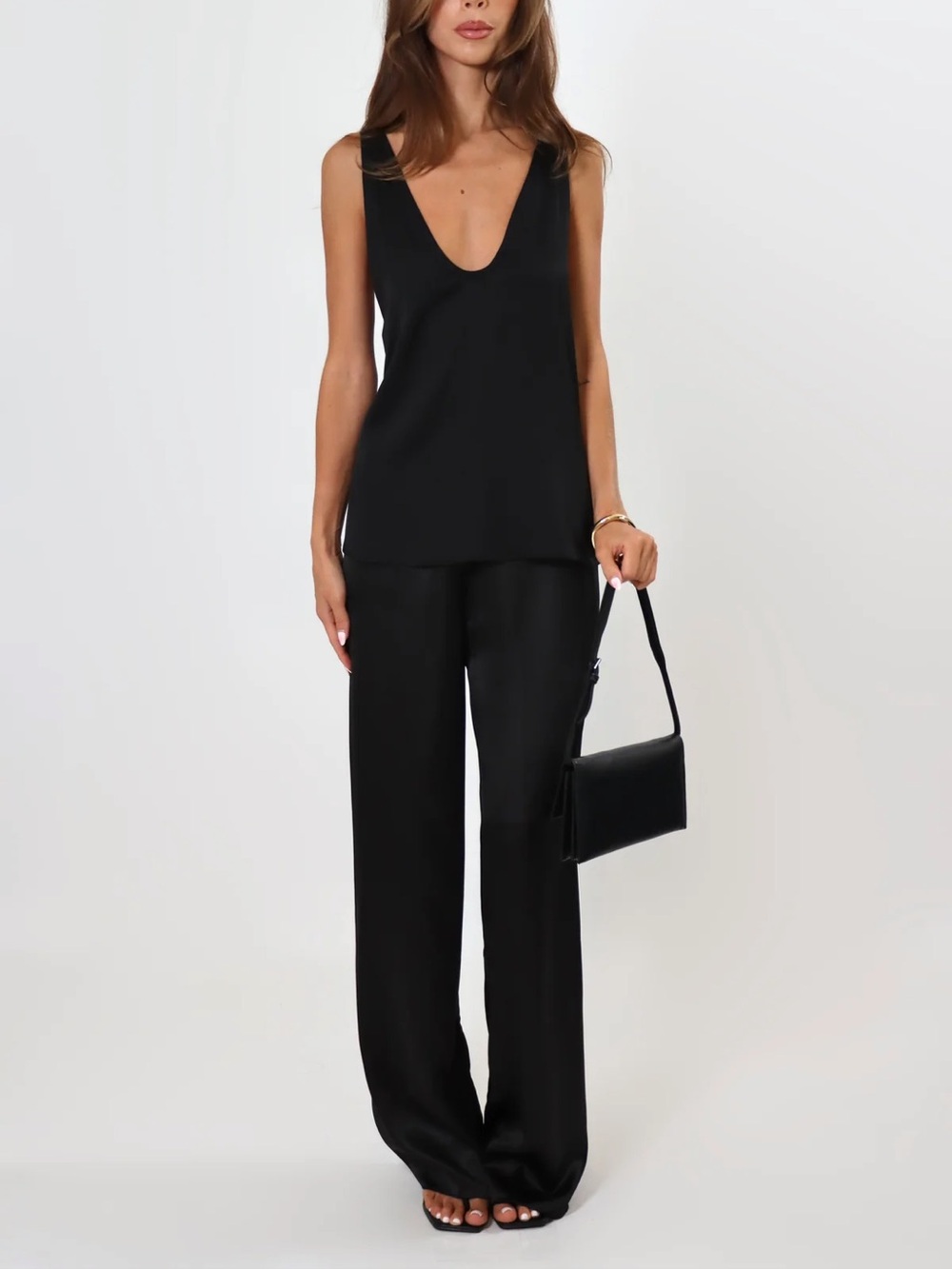 April Seven Satin Pants - Black